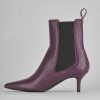 Mujer Barca | Botines Tacon Tacon 5 Cm Piel Violeta