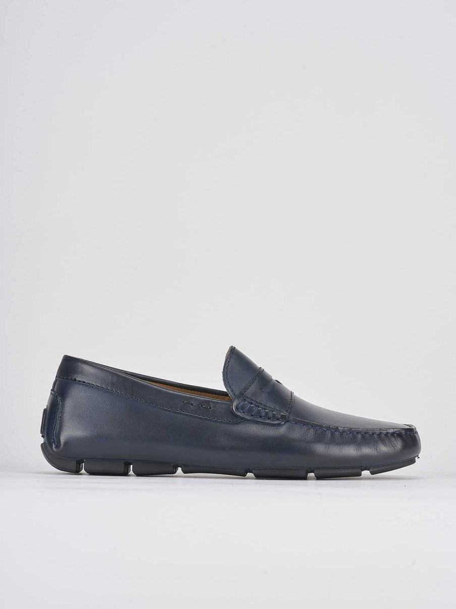 Hombre Barca | Mocasines Piel Azul