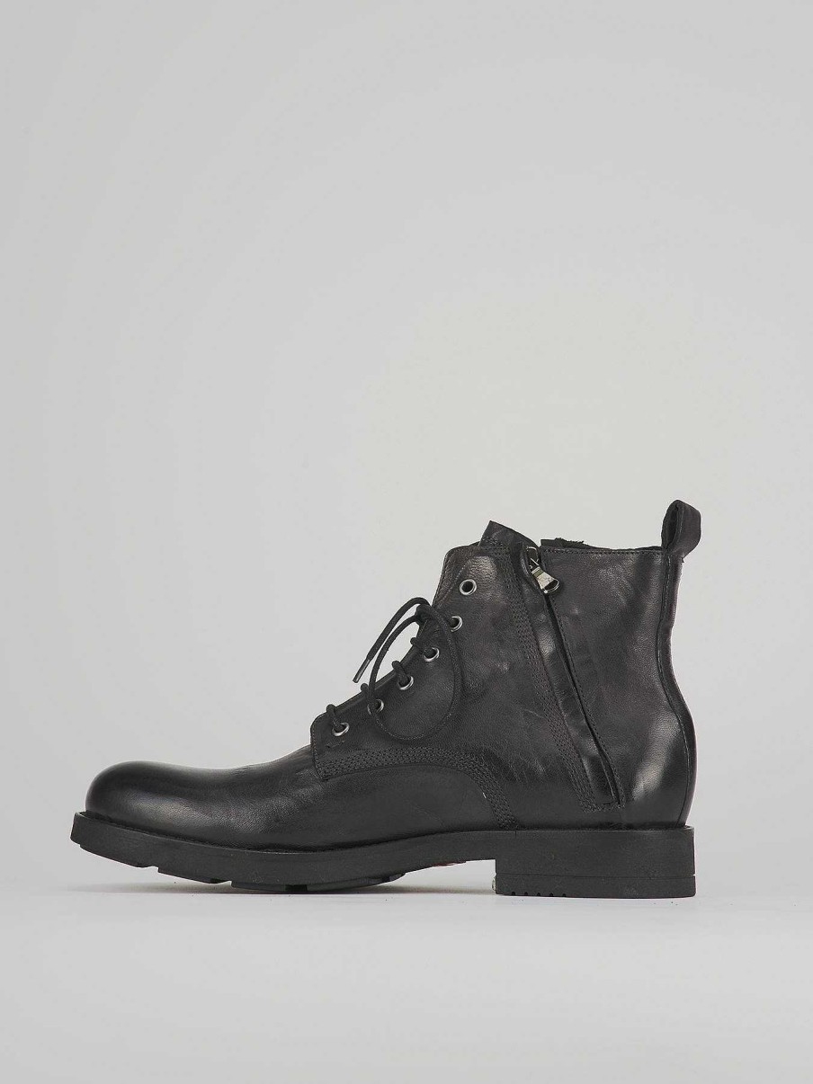 Hombre Barca | Botas Militares De Cuero Gris.