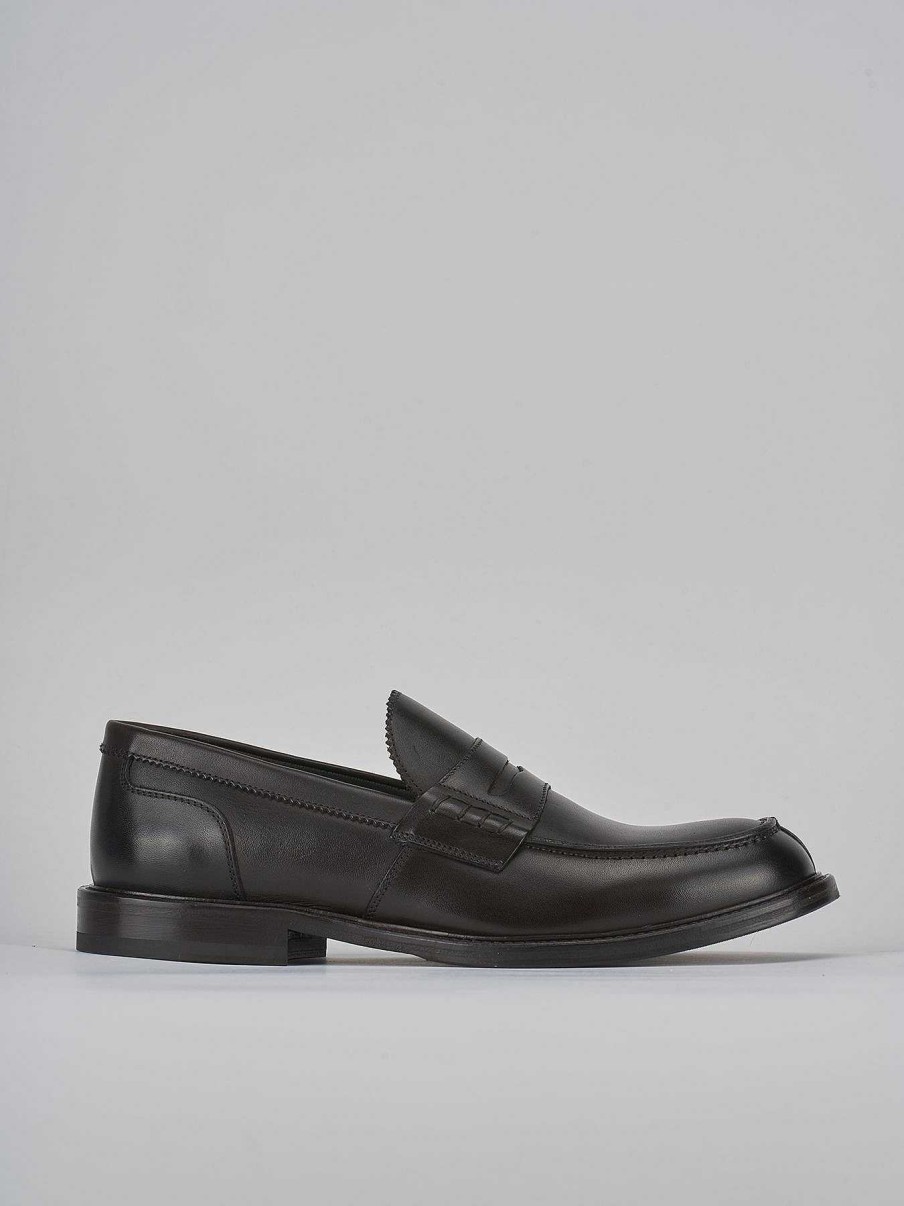 Hombre Barca | Mocasines Piel Marron Oscuro