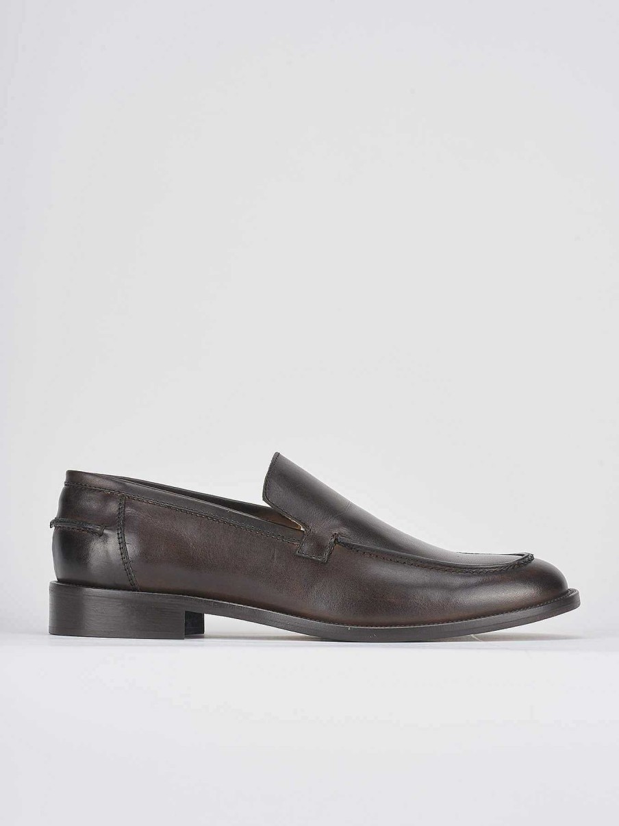 Hombre Barca | Mocasines Piel Marron Oscuro