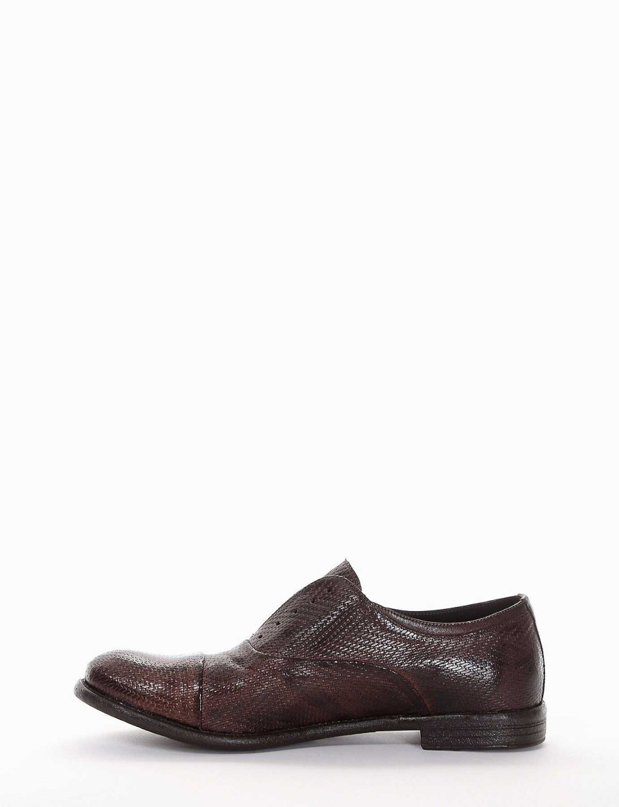 Hombre Barca | Zapatos Con Cordones Tacon 2 Cm Piel Marron Oscuro