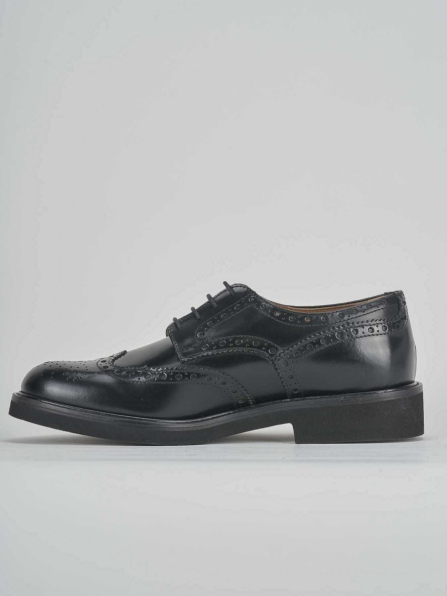 Hombre Barca | Zapatos Con Cordones Piel Negra