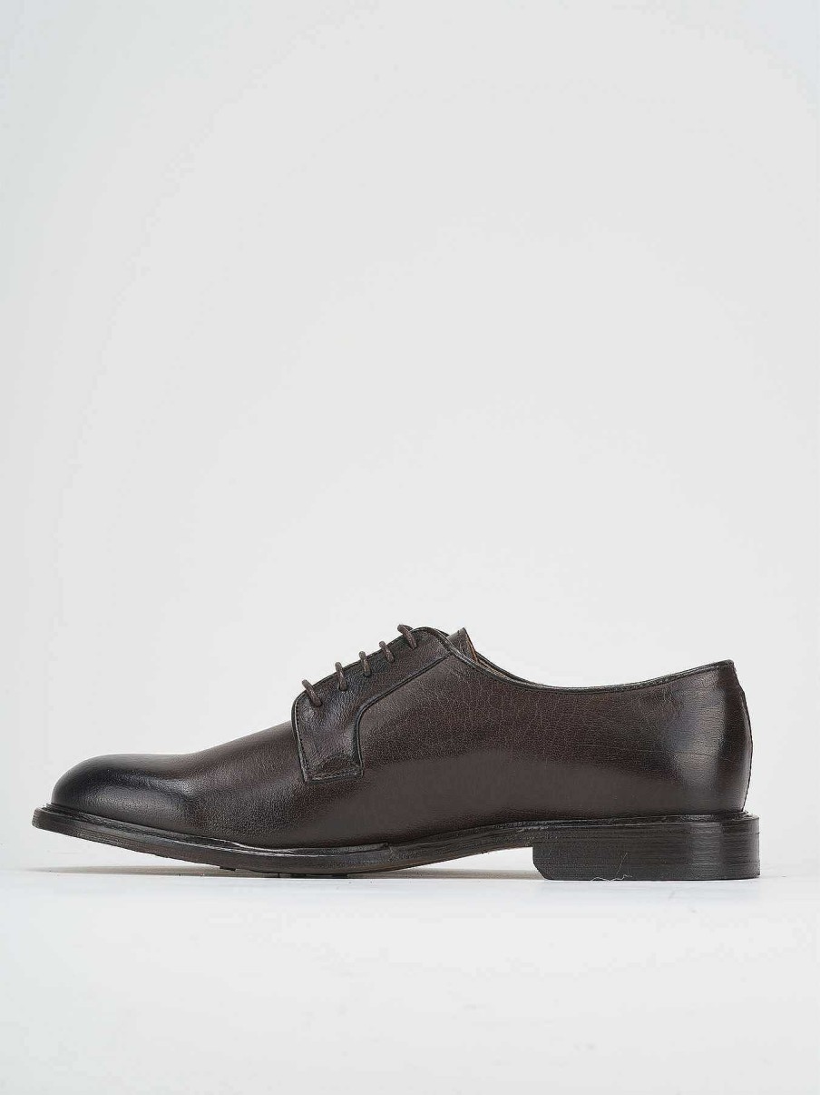 Hombre Barca | Zapatos Con Cordones Tacon 1 Cm Piel Marron Oscuro