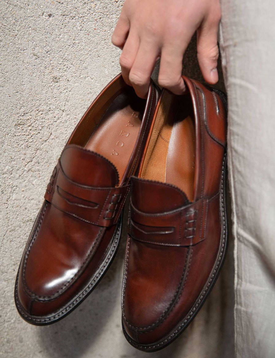 Hombre Barca | Mocasines Piel Marron