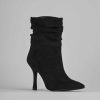 Mujer Barca | Botines Tacon Tacon 9 Cm Ante Negro