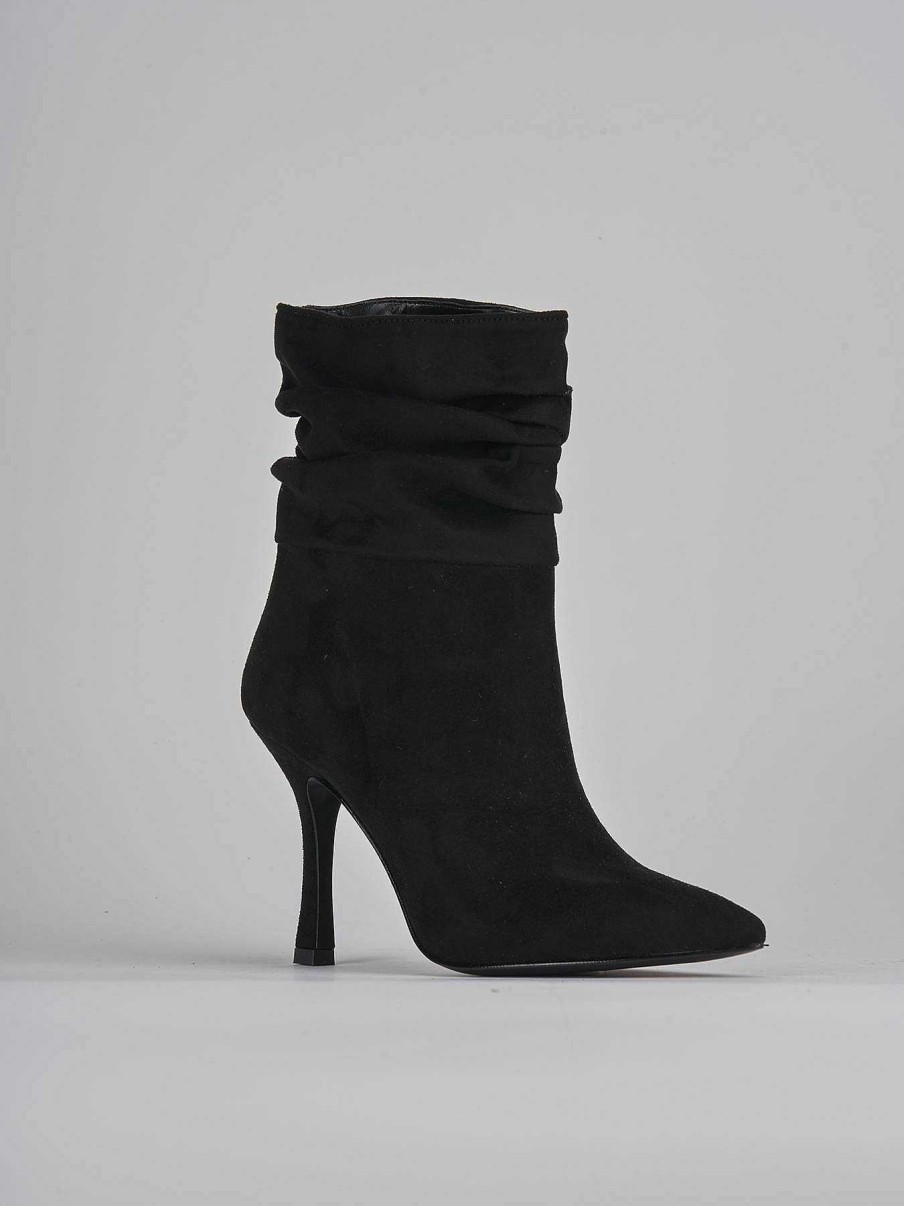 Mujer Barca | Botines Tacon Tacon 9 Cm Ante Negro