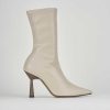 Mujer Barca | Botines Tacon Tacon 9 Cm Piel Beige