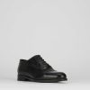 Hombre Barca | Zapatos Con Cordones Tacon 2 Cm Piel Negro