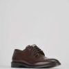 Hombre Barca | Zapatos Con Cordones Tacon 1 Cm Piel Marron Oscuro