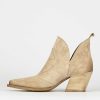 Mujer Barca | Botines Tacon Tacon 6 Cm Gamuza Beige