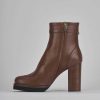 Mujer Barca | Botines Tacon Tacon 10 Cm Piel Marron