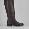 Mujer Barca | Botas Tacon Bajo Tacon 2 Cm Piel Marron Oscuro