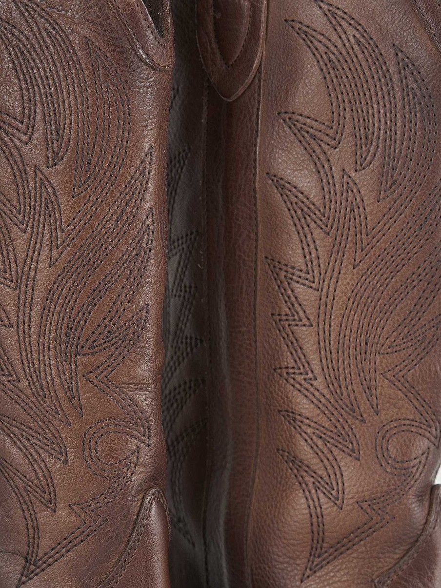 Mujer Barca | Botas Tacon Bajo Tacon 4 Cm Piel Marron