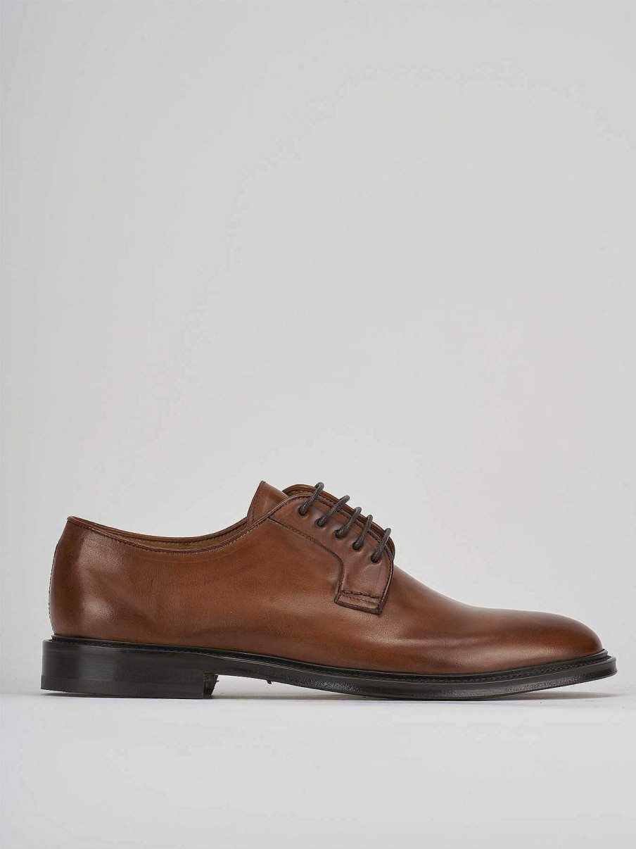 Hombre Barca | Zapatos Con Cordones Tacon 1 Cm Piel Marron