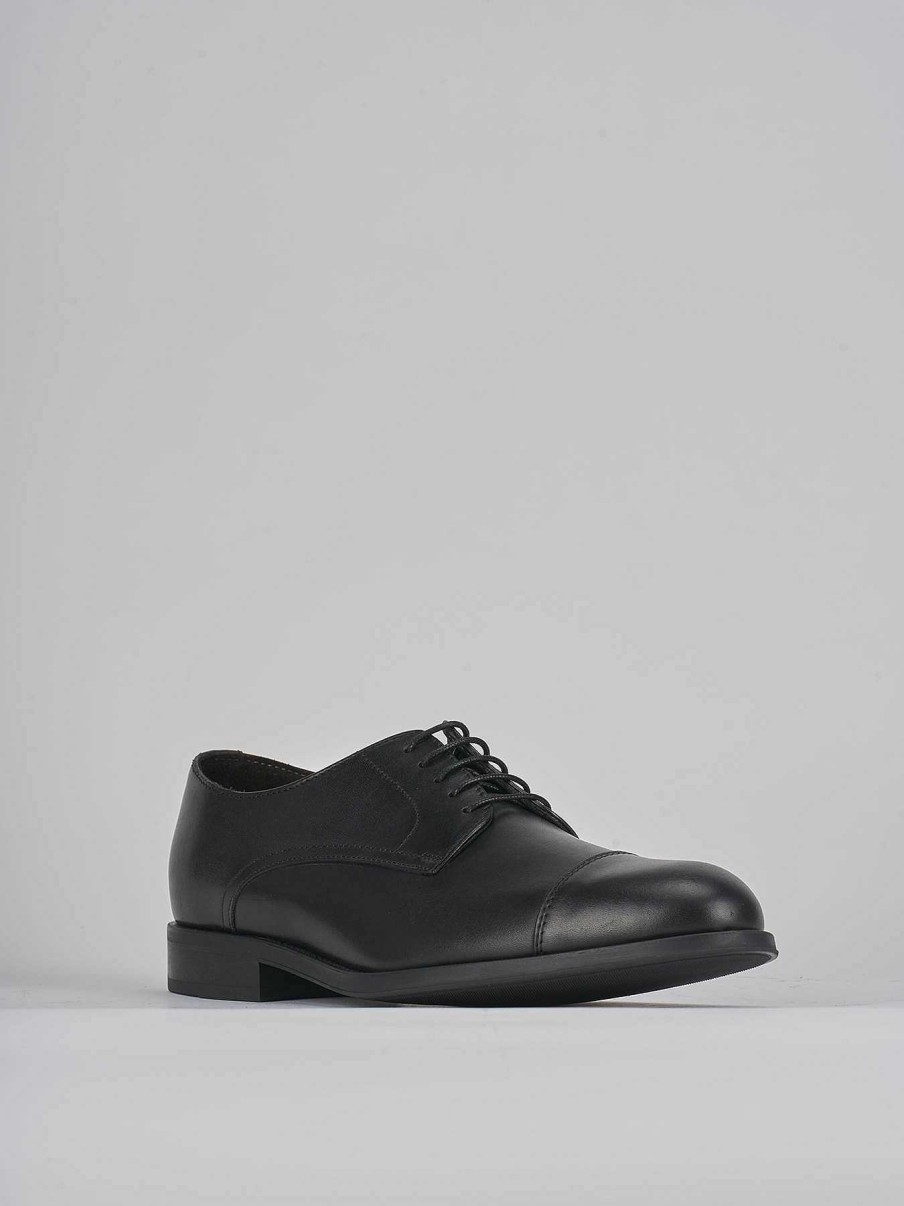 Hombre Barca | Zapatos Con Cordones Piel Negra