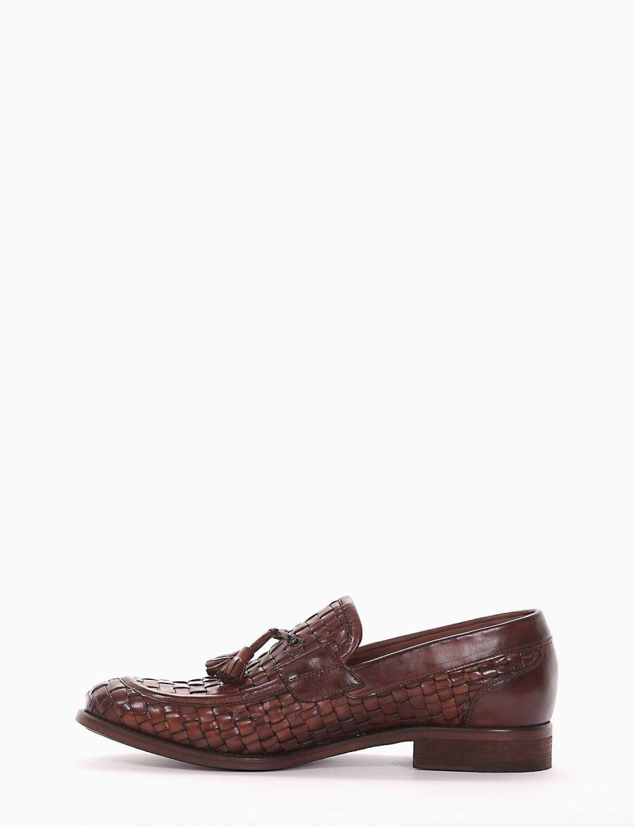 Hombre Barca | Mocasines Tacon 2 Cm Piel Marron