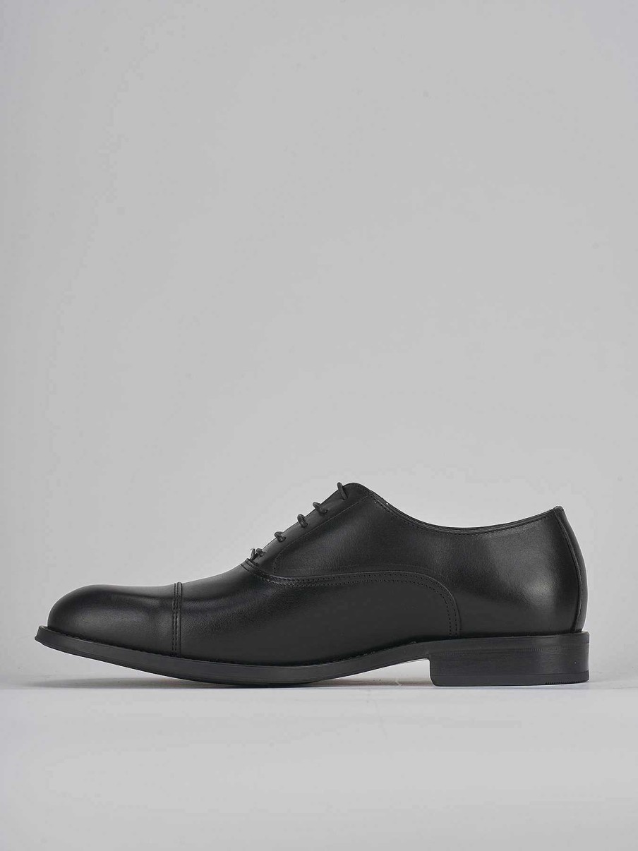 Hombre Barca | Zapatos Con Cordones Piel Negra