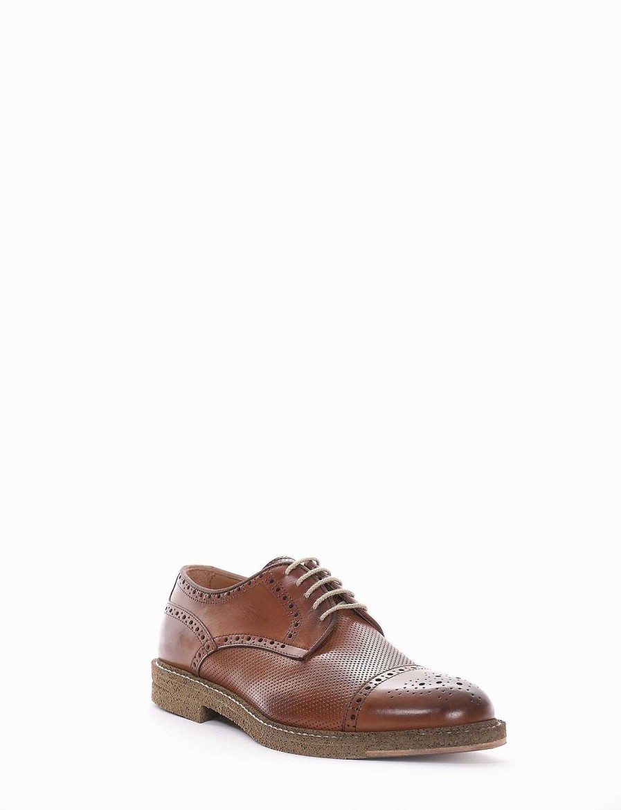 Hombre Barca | Zapatos Con Cordones Tacon 2 Cm Piel Marron