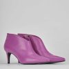 Mujer Barca | Botines Tacon Tacon 5 Cm Piel Violeta