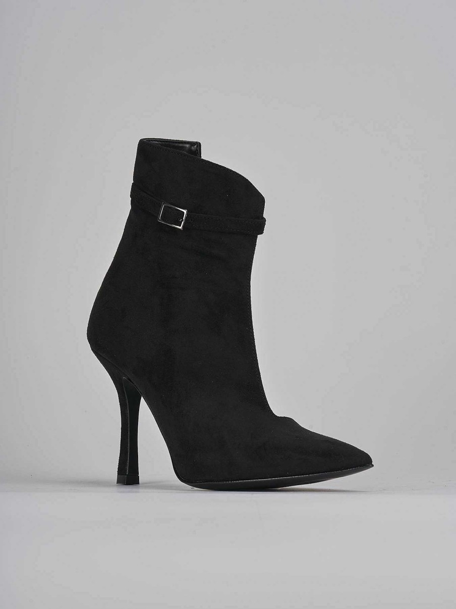 Mujer Barca | Botines Tacon Tacon 9 Cm Ante Negro