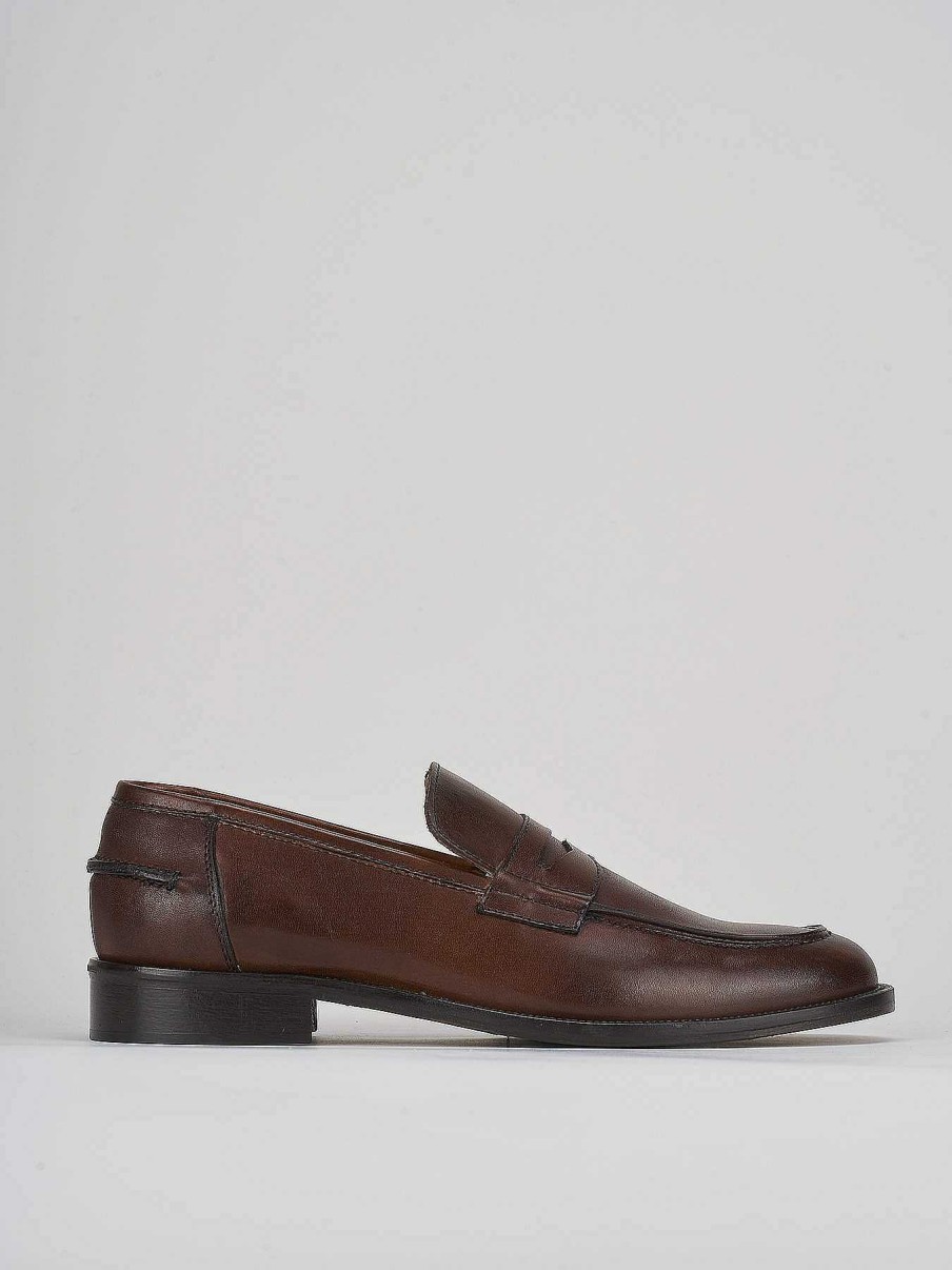 Hombre Barca | Mocasines Tacon 1 Cm Piel Marron