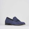 Hombre Barca | Mocasines Tacon 2 Cm Ante Azul