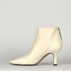 Mujer Barca | Botines Tacon Tacon 7 Cm Piel Blanca