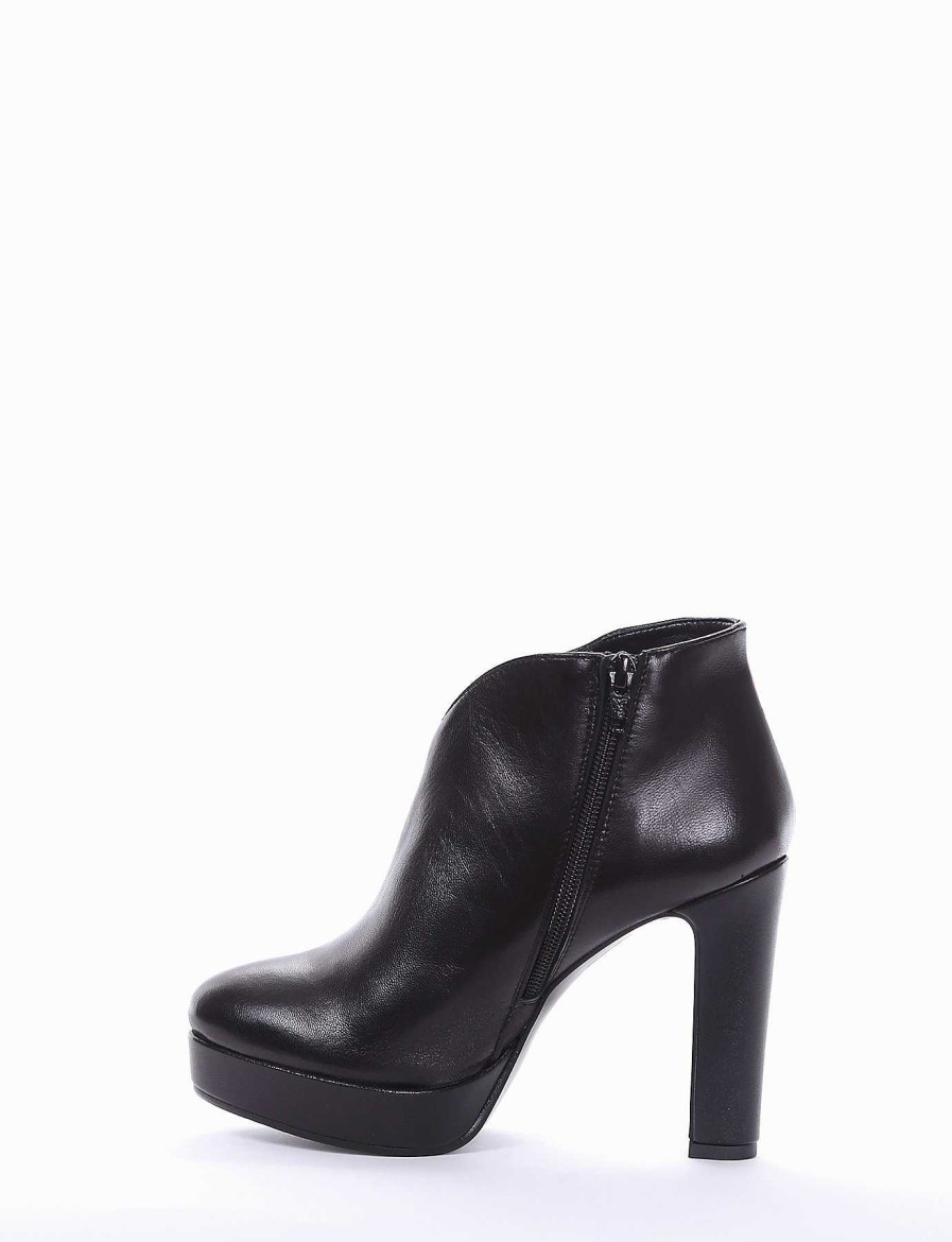 Mujer Barca | Botines Tacon Tacon 10 Cm Piel Negro