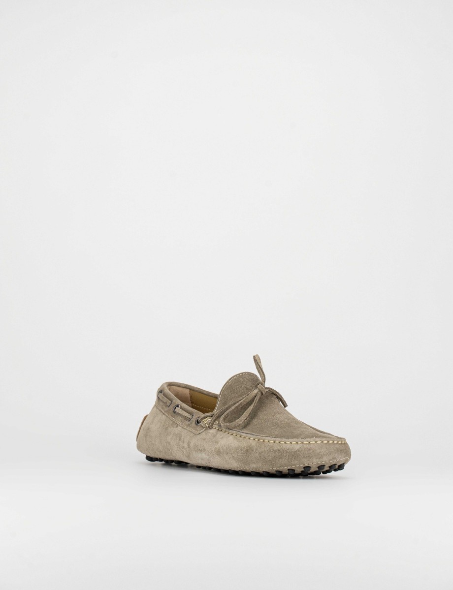 Hombre Barca | Mocasines Ante Beige