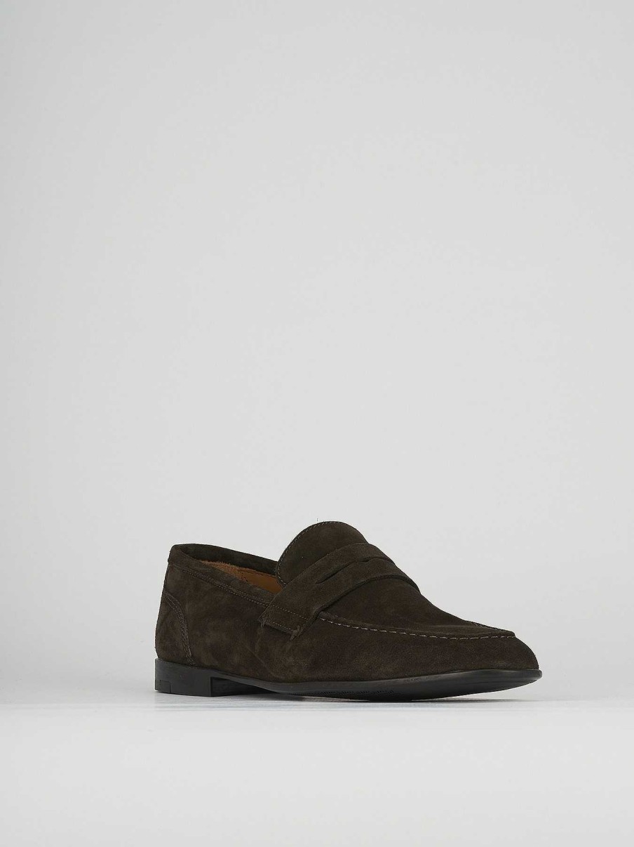 Hombre Barca | Mocasin Gamuza Marron Oscuro