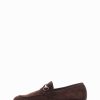 Hombre Barca | Mocasines Tacon 2 Cm Gamuza Marron Oscuro