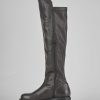 Mujer Barca | Botas Tacon Bajo Tacon 2 Cm Piel Marron Oscuro