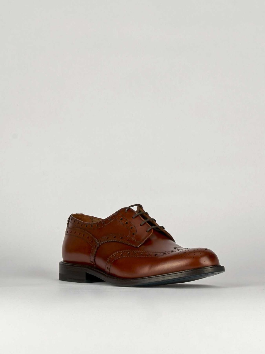 Hombre Barca | Zapatos Con Cordones Tacon 1 Cm Piel Marron