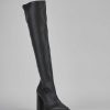 Mujer Barca | Botas De Tacon Tacon 9 Cm Cuero Negro