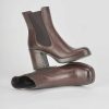 Mujer Barca | Botines Tacon Tacon 8 Cm Piel Marron Oscuro