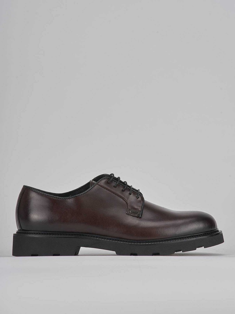 Hombre Barca | Zapatos Con Cordones Piel Marron Oscuro