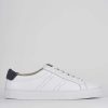 Hombre Barca | Zapatillas Tacon 1 Cm Piel Blanca.