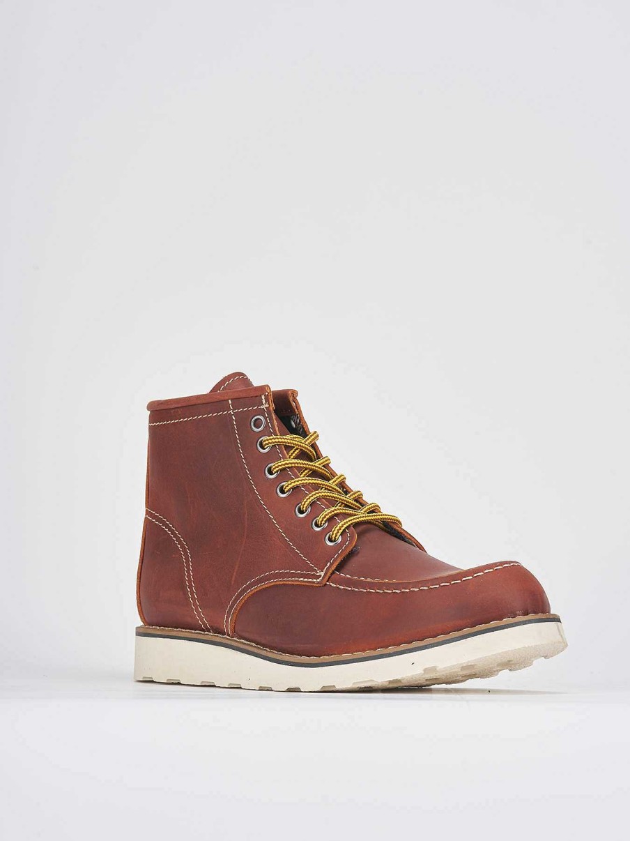 Hombre Barca | Botas Militares Nobuk Rojo