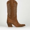 Mujer Barca | Botas Tacon Tacon 7 Cm Gamuza Marron