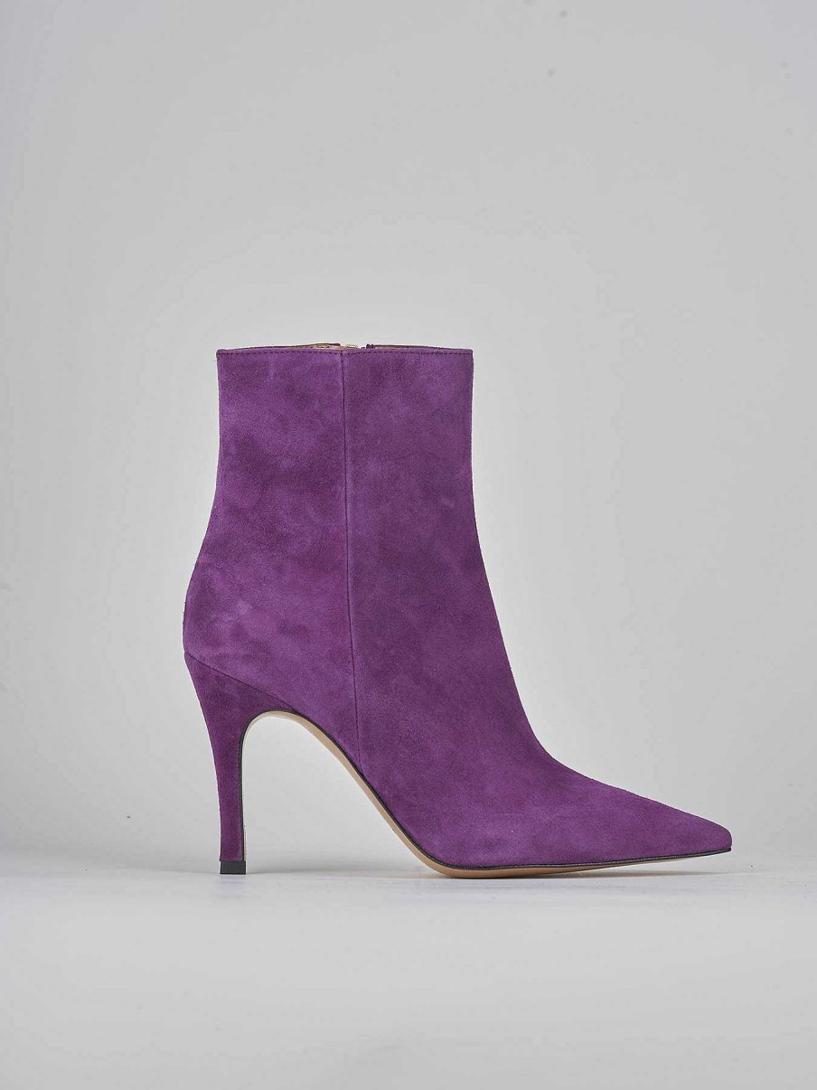 Mujer Barca | Botines Tacon Tacon 9 Cm Ante Violeta