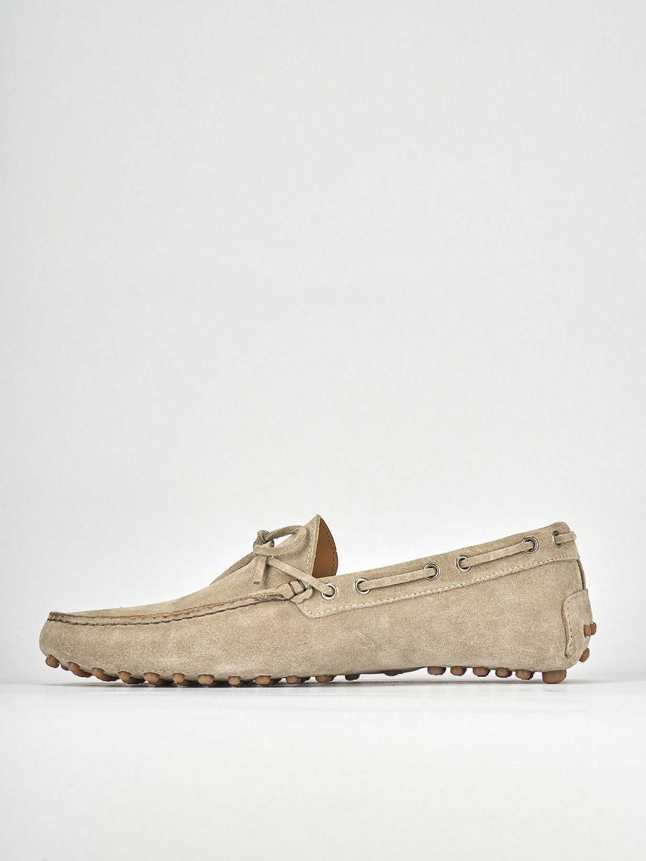 Hombre Barca | Mocasines Ante Beige