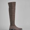 Mujer Barca | Botas Tacon Bajo Tacon 2 Cm Ante Beige