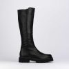 Mujer Barca | Botas Tacon Bajo Tacon 2 Cm Piel Negra