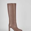 Mujer Barca | Botas Tacon Tacon 8 Cm Piel Marron