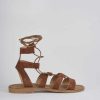 Mujer Barca | Sandalias Tacon Bajo Tacon 1 Cm Ante Marron