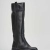 Mujer Barca | Botas Tacon Bajo Tacon 2 Cm Piel Negra