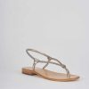 Mujer Barca | Sandalias Tacon Bajo Tacon 1 Cm Piel Oro