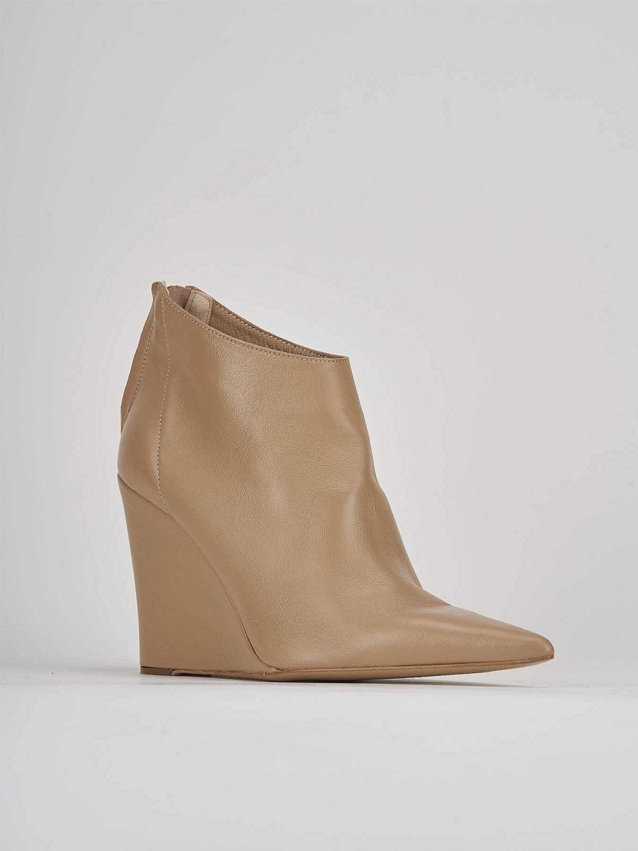 Mujer Barca | Botines Tacon Tacon 9 Cm Piel Beige