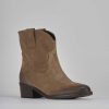 Mujer Barca | Botines Tacon Bajo Tacon 3 Cm Ante Beige